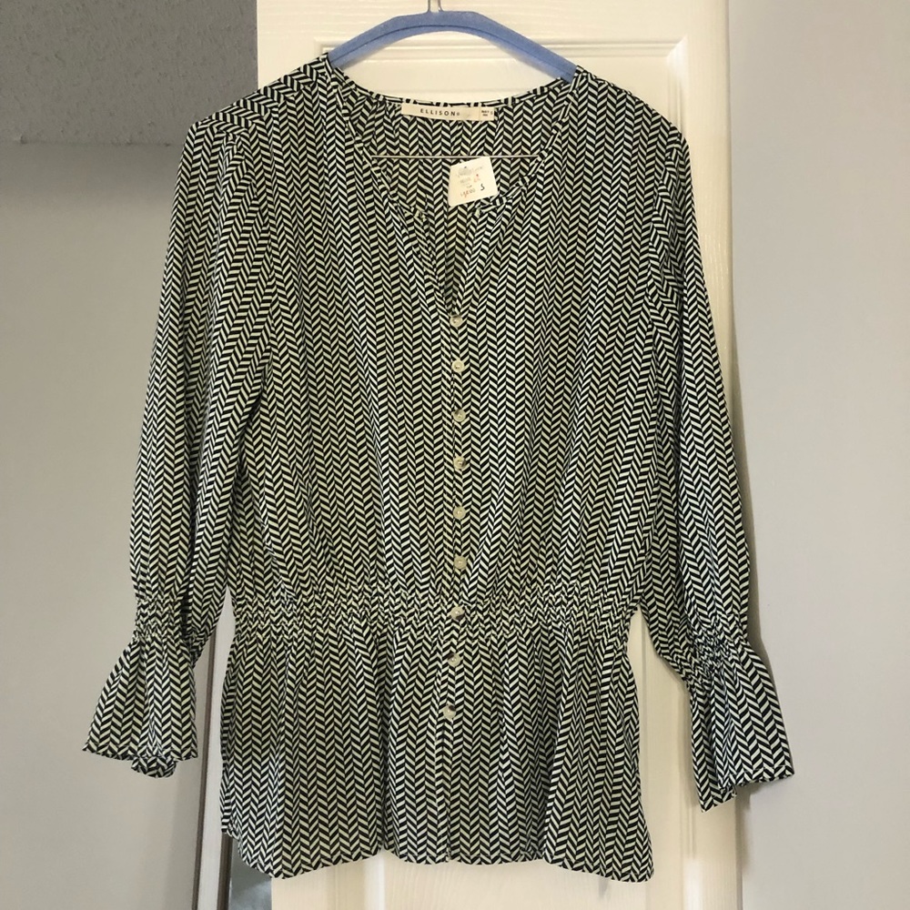 Black and White Blouse